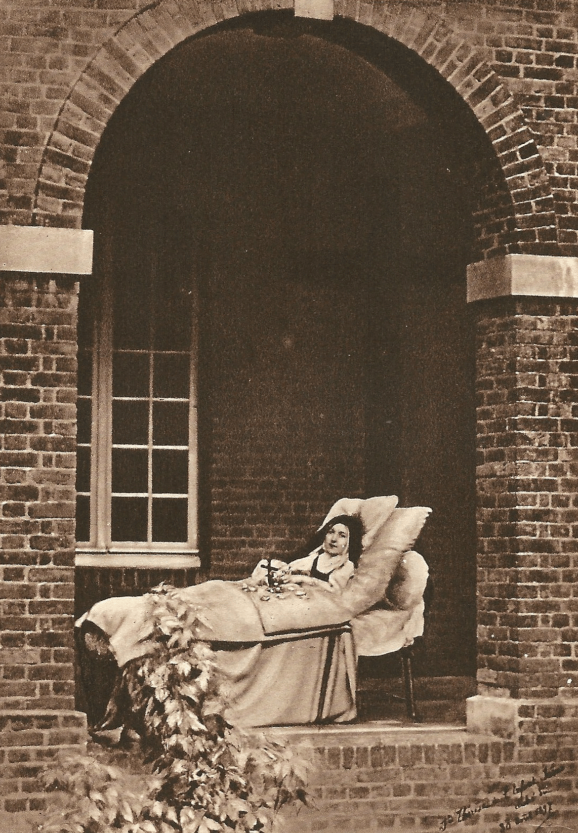 Therese in bed at the Carmel